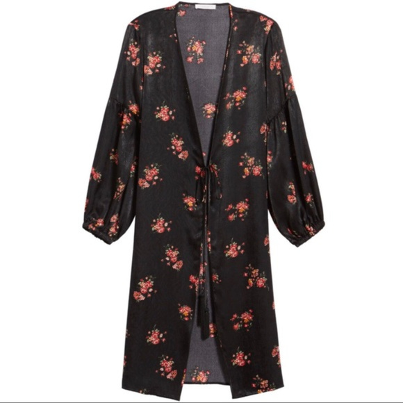 Lush Tie Front Floral Print Duster - Picture 4 of 6